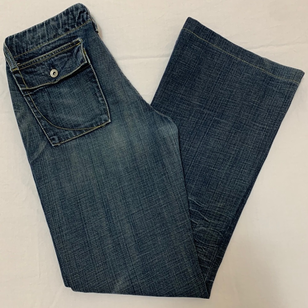 Paper Denim & Cloth Madcap Flare blue jeans Size 26, hemmed 30” inseam, low rise - Picture 13 of 14